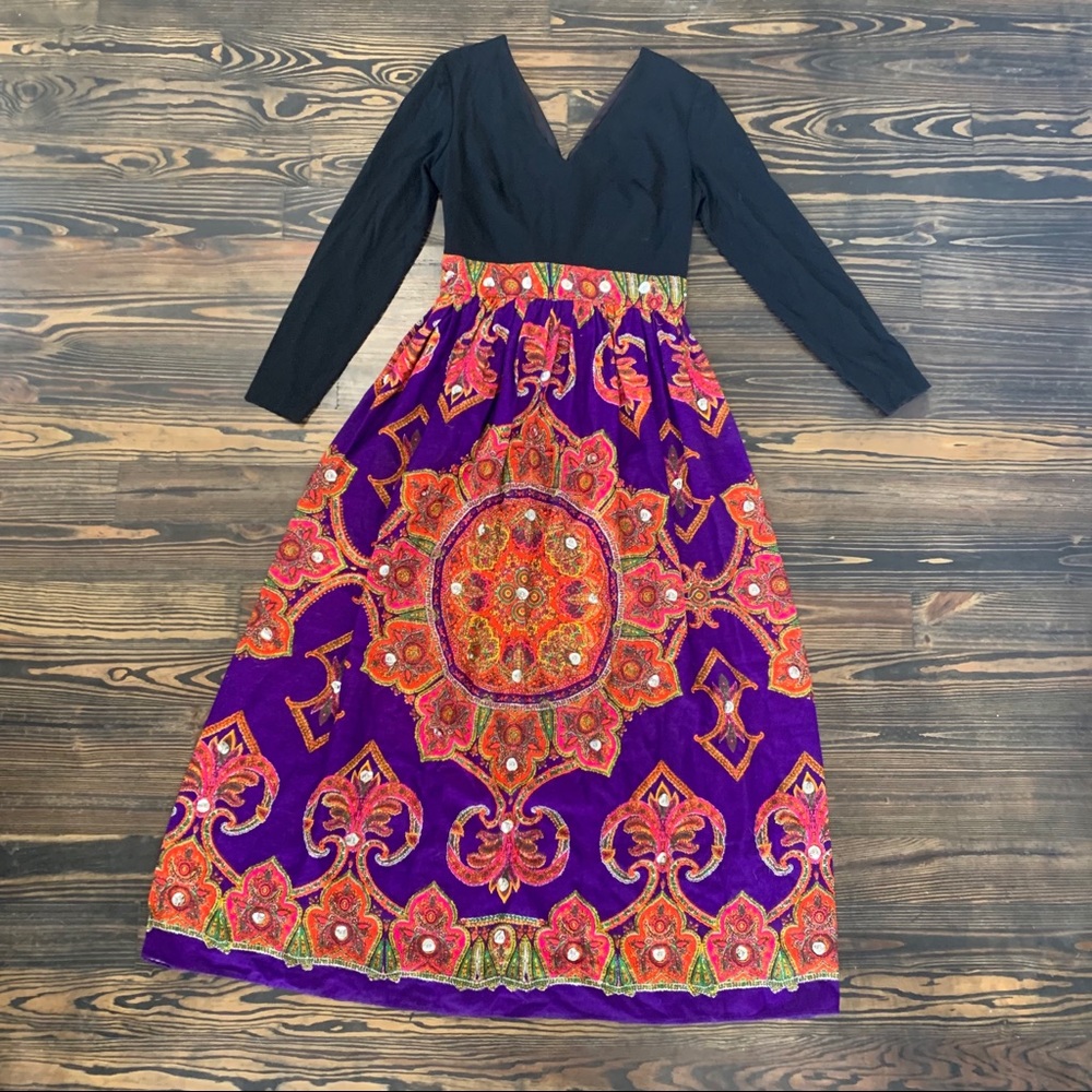 Vintage Paisley Maxi Dress